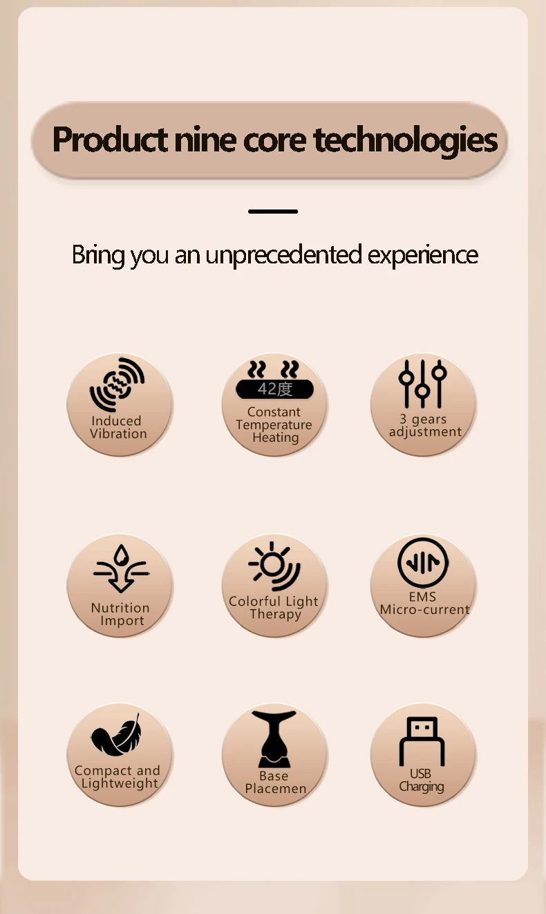 7 Colors Neck Face Beauty Device Facial Lifting Machine Face Massager Reduce Double Chin Face Sculpting Skin Care Beauty Tools