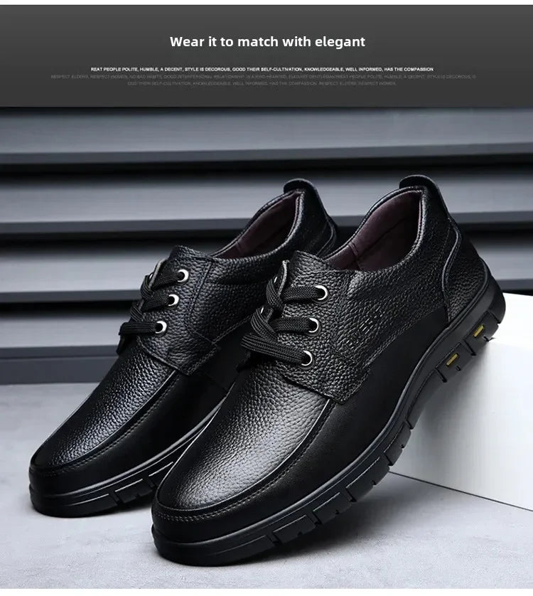 2025 Kitchen King Men's Shoes Anti-Slip Waterproof Oil-Resistant Durable Casual Leather Work Shoes For Chefs Perfect For Spring
