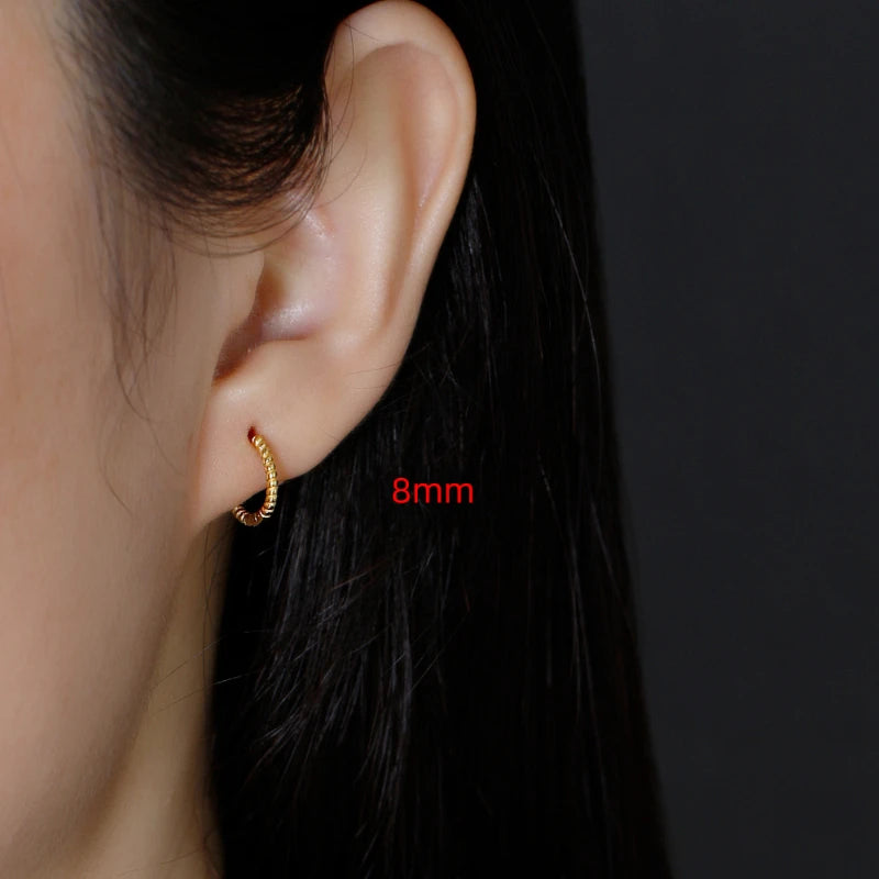Real 925 Sterling Silver Twisted Rope Shape Hoop Earrings for Women Minimalist Fine Jewelry Light Luxury Accessories