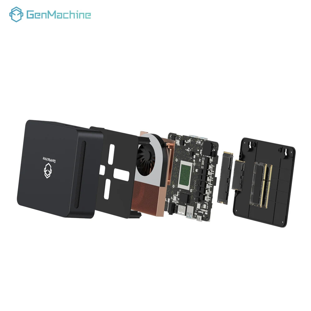 GenMachine AMD Ryzen 5 6600H ES Mini PC 4.5GHz TDP 45W Windows 11 DDR5 6400Mhz RAM 2.5G LAN USB4 WIFI6 Mini Pc Gaming Computer