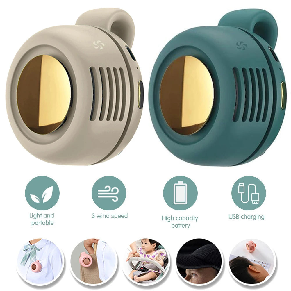 Waist-Mounted Bladeless Fan USB-C Rechargeable Portable Handheld Fan 360°Adjustable Outdoor Bladeless Fan for Outdoor Sports