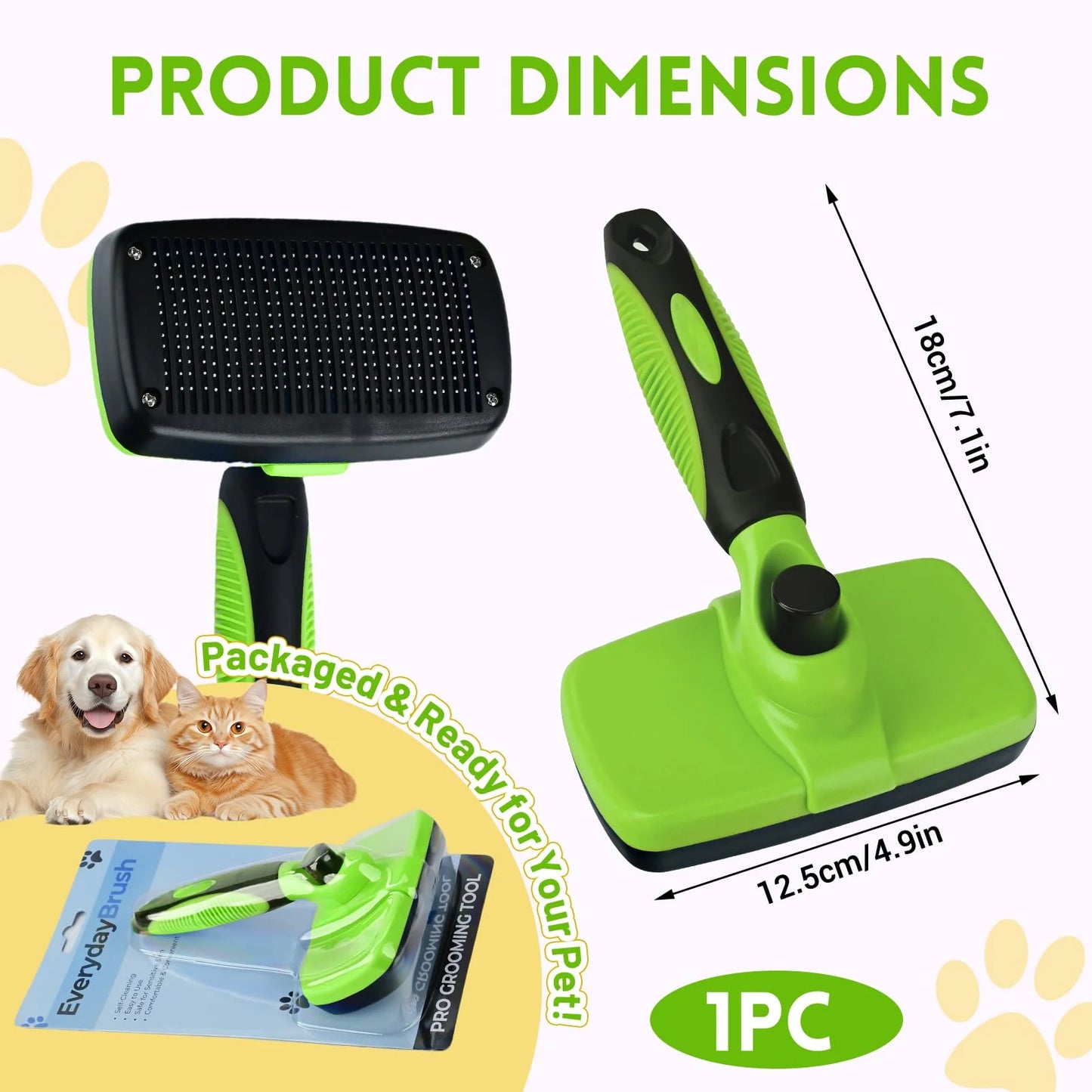 Pet Brush for Dogs Cats Dog Comb Pet Hair Removal Brush Cat Grooming Comb Dog Hair Remover Dog Accessories Dog Massage Combs