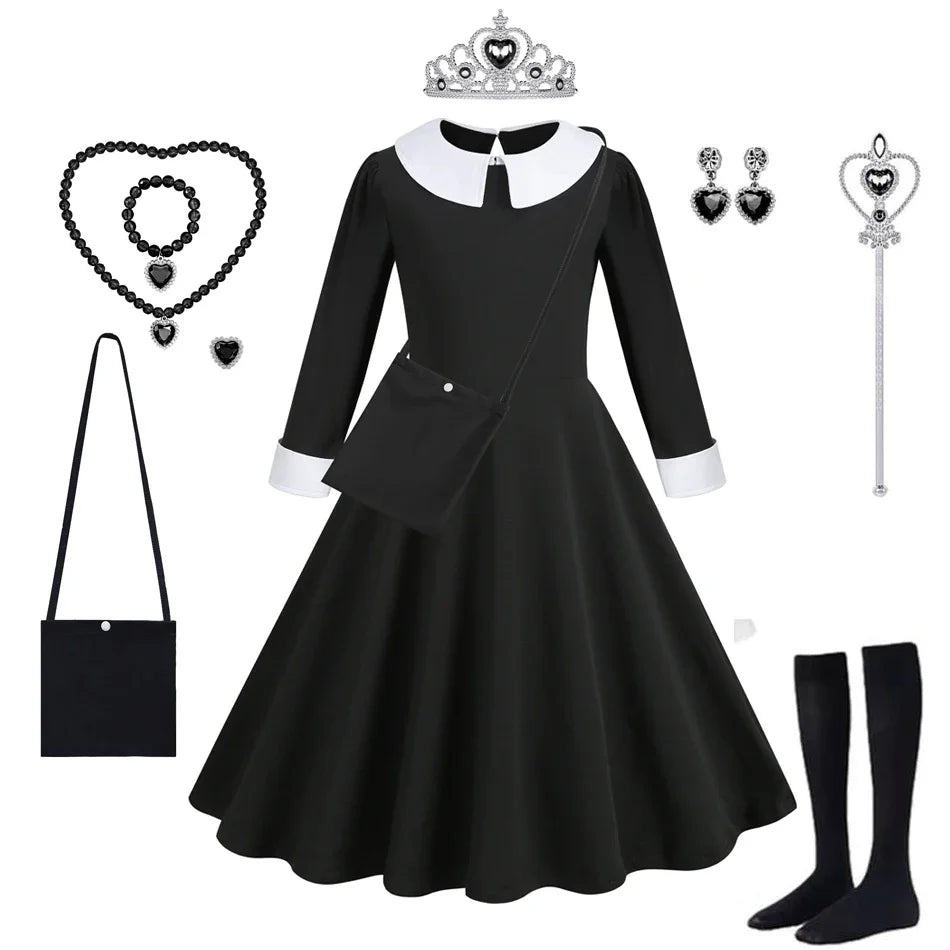 Halloween Dress Girl Costume for Girls Black Dress