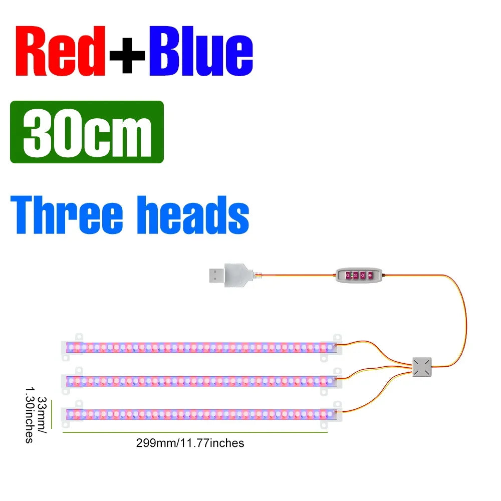 LED Plant Grow Light Bar 5V Full Spectrum Potted Fill Lamp USB Indoor Dimmable Succulent Seeding Flower Cactus Cultivate Lamps