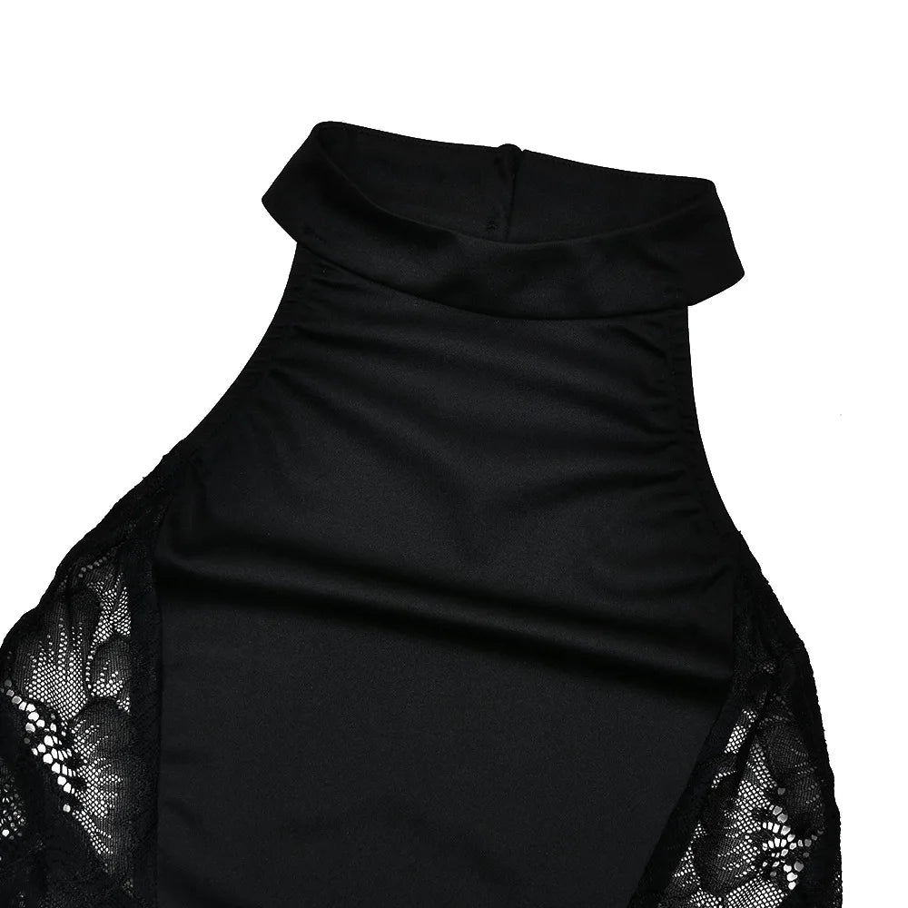 Talenza Luxury Lace Evening Dress Sexy  See-Through Cutout Lace Backless Dress Elegant Sleeveless Halter Neck Women Party Dress