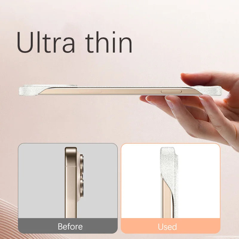 Magnet Frameless Sand Rock Matte Case For Magsafe iPhone 17 Air 16 16E 15 14 13 12 11 Pro X XR XS Max Plus Mini Ultra Thin Cover