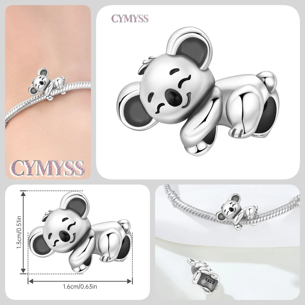 925 Sterling Silver Cute Pet Animal Lion King Pendant DIY Jewelry Beads for Women Bangle Bracelet Necklace Birthday Party Gifts