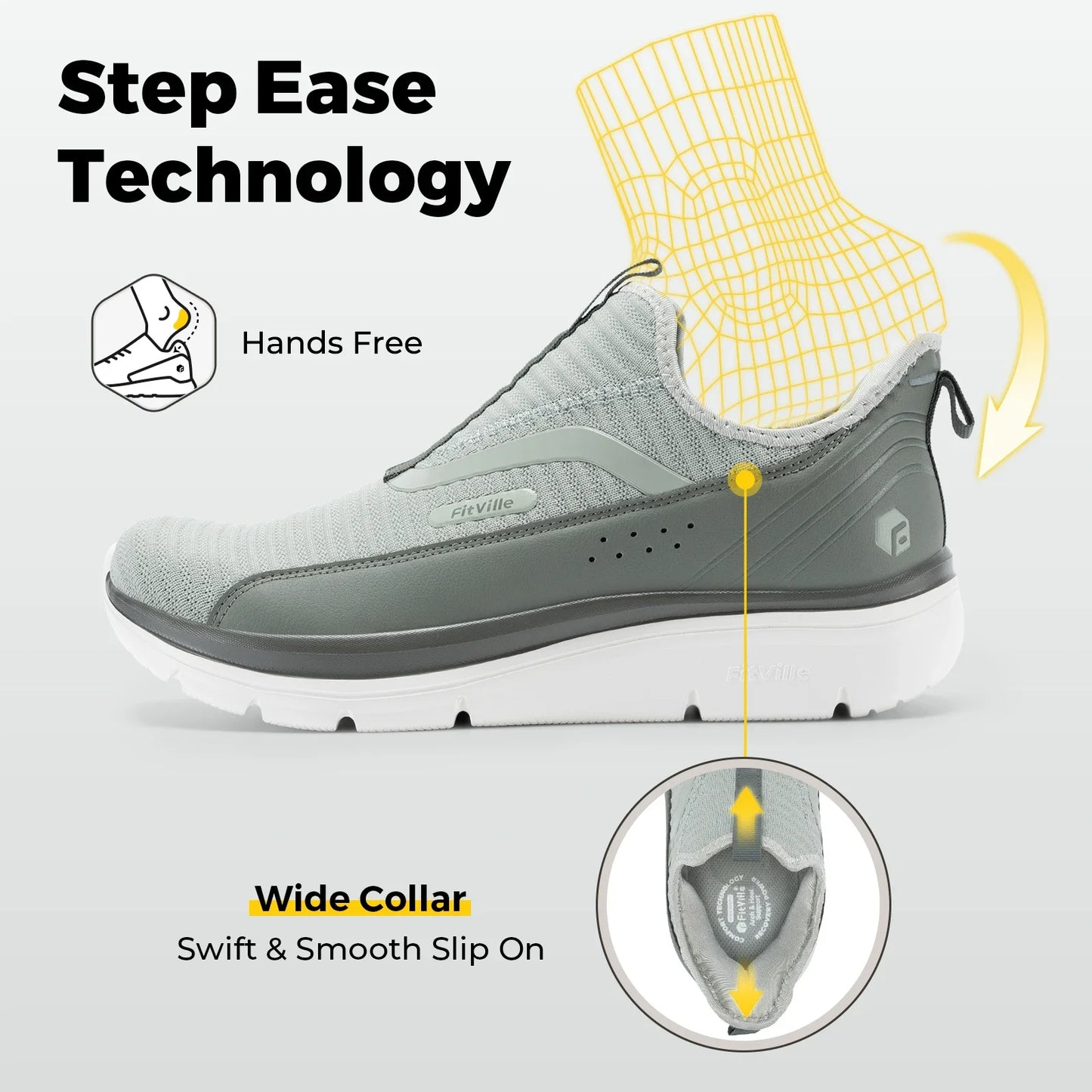 Fitville Wide Men'S Sport Shoes Fitness Walking Shoes Lightweight Breathable For Outdoor Casual Sports Running Shoes Sneaker