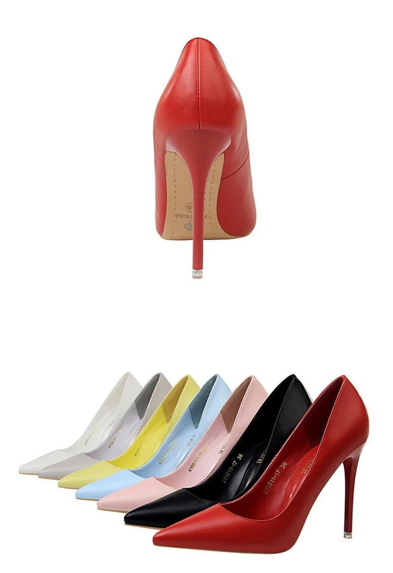 Women Korean Version Fashion Shallow Mouth Office Shoes Stiletto Party Single Shoes Female Comfort Women Heels Simple 9511-17