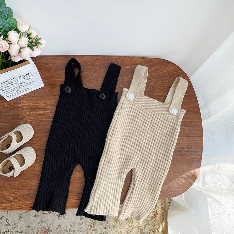 2PCS Baby Girls Clothes for Children Solid Sweater Bib Pants 2Pcs/Set Toddler Fashion Tracksuits