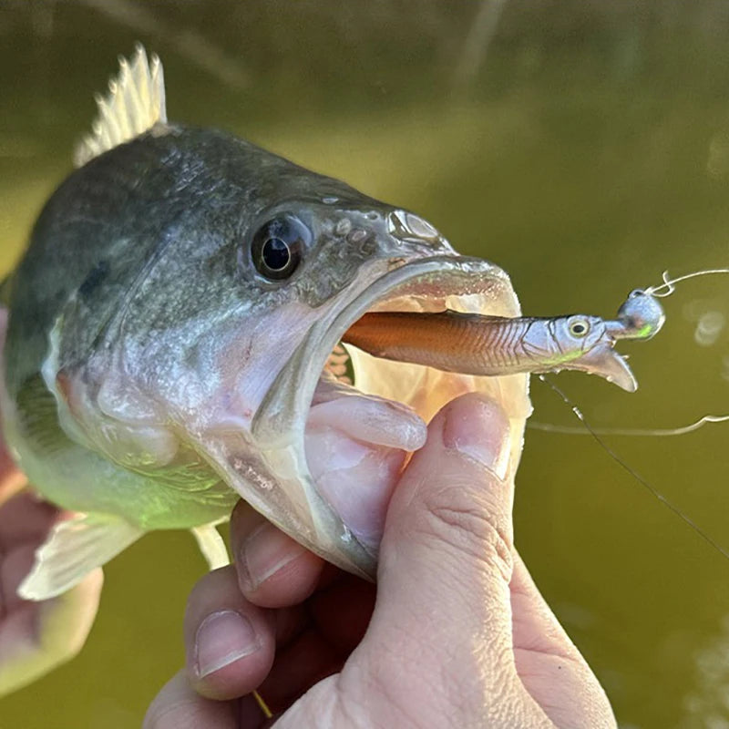 Rolling Fish Floating TPE Soft Lure 2.5" 3" Hollow Channel Design Wobbler Soft Bait Left‑Right Rolling Action Artificial Baitait