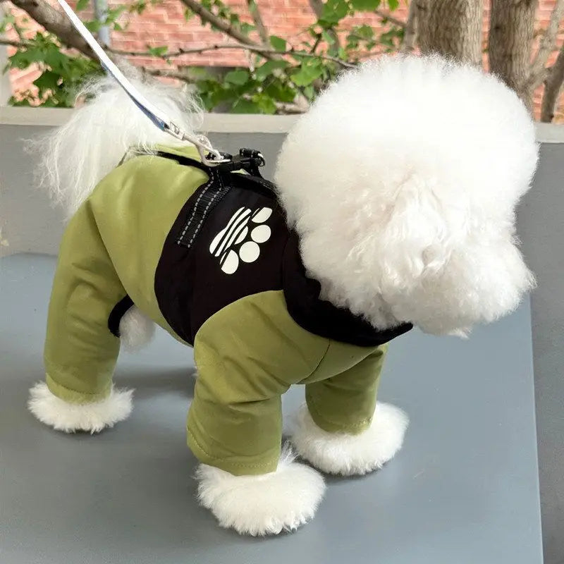 Dog Jacket Waterproof Solid Puppy Winter Clothes Cotton Four Legs Pet Warm Coat Cat Clothing Chihuahua Bichon Dachshund Costumes