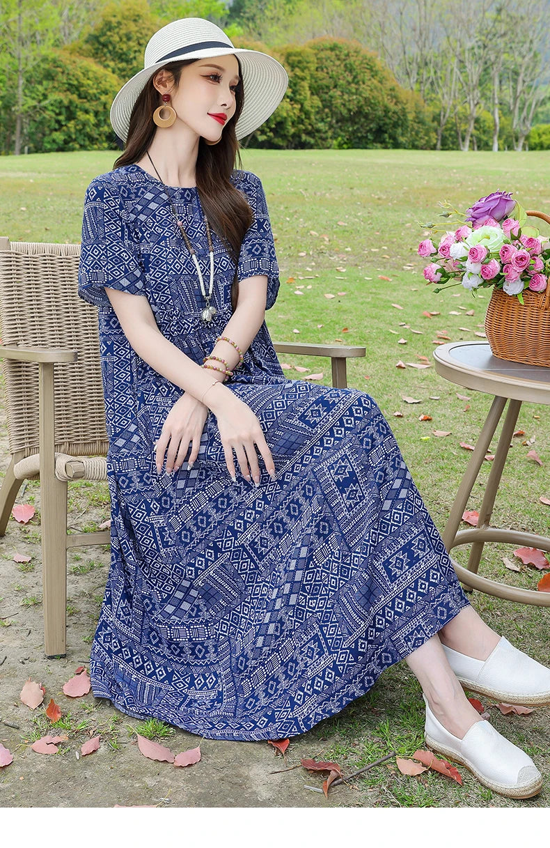 New Fashion Summer Dresses For Women 2025 Elegant Casual Short Sleeve Dress Soild Colour Women Clothing