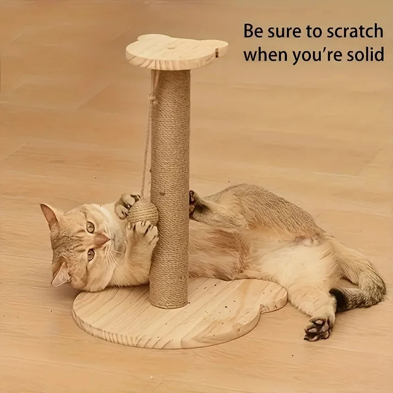 1 Set Cat Scratching Ball Toy: Kitten Sisal Rope Claw Grinding Scratcher - Vertical Design