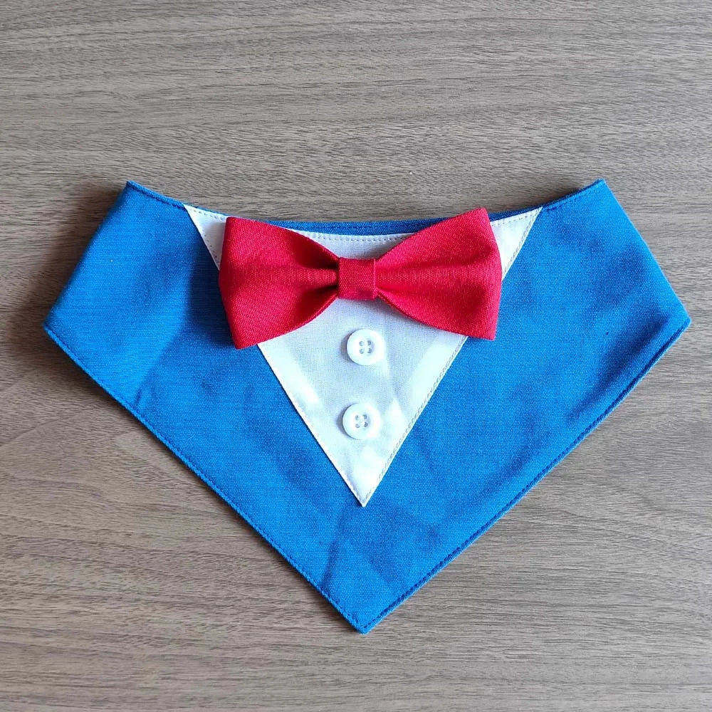 Sucado Handsome Wedding Pet Dog Bandana Elegant Suit Bowtie Luxury Triangular Scarf Collar Engagement Party Gifts Accessories