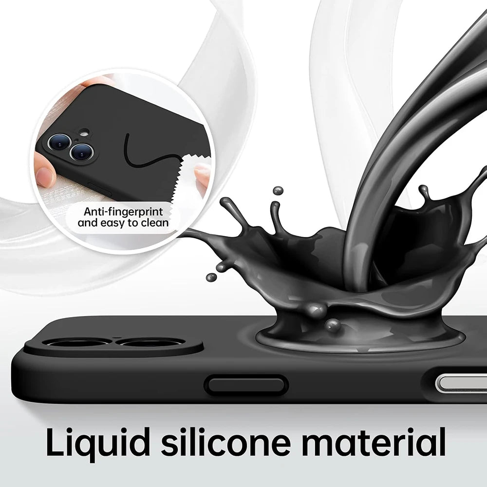 Shockproof Silicone Black TPU Phone Case For iPhone 17 16 15 14 13 12 11 Pro X XR Xs Max 7 8 Plus 16e 17e Protective Cover Case