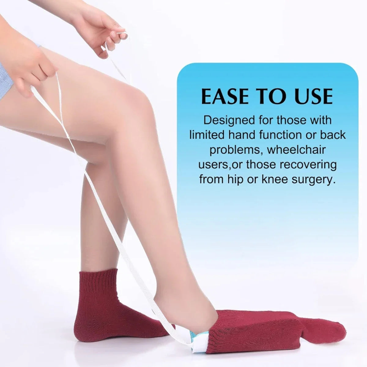 No Bending Sock Aid Tool for Elderly Disabled Pregnant – Easy Sock Helper Assistant Device, Practical Daily Living Aids