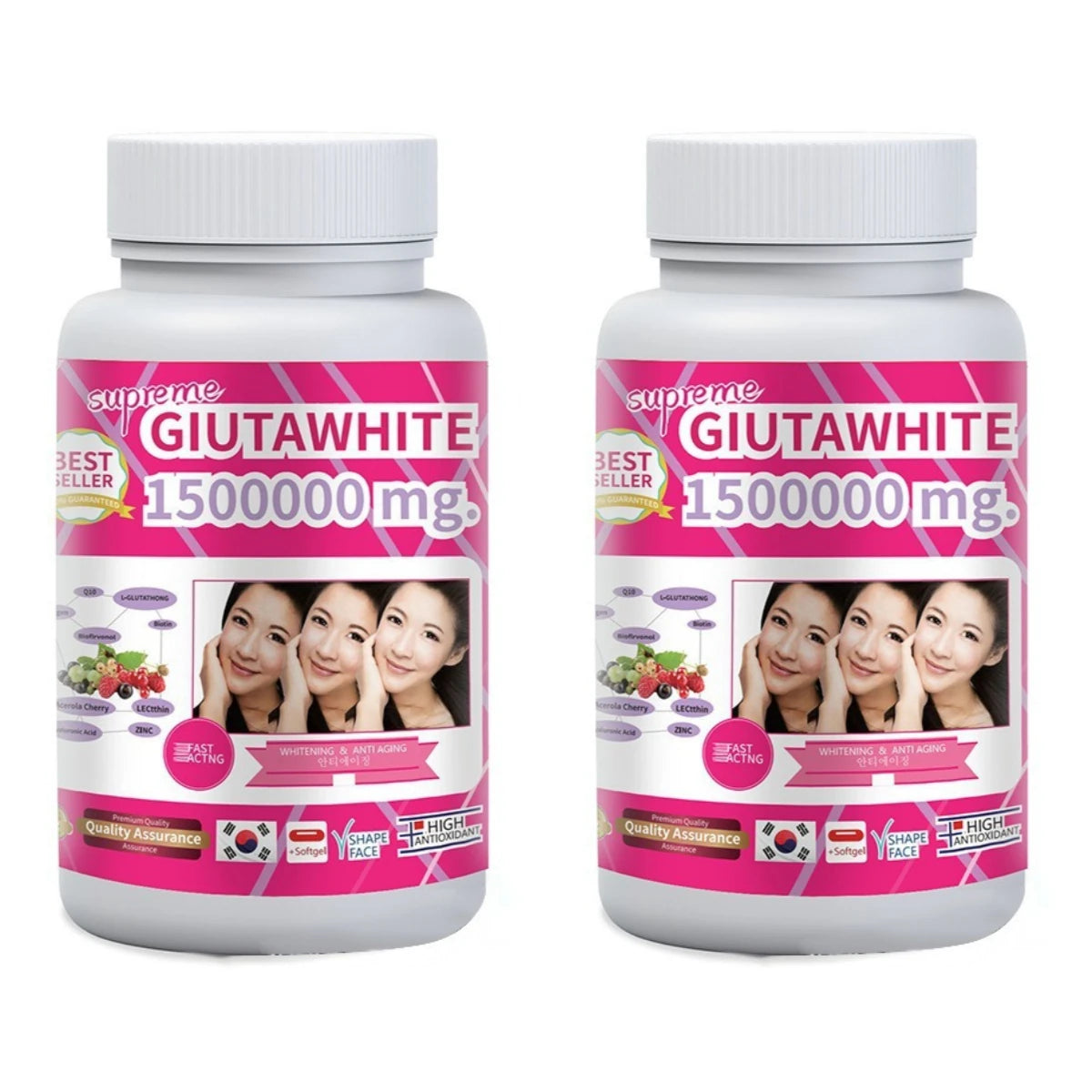 Glutathione Beauty Complex with Collagen, Vitamin C, CoQ10, Hyaluronic Acid & Biotin, Antioxidant Skin Support, 60 Capsules