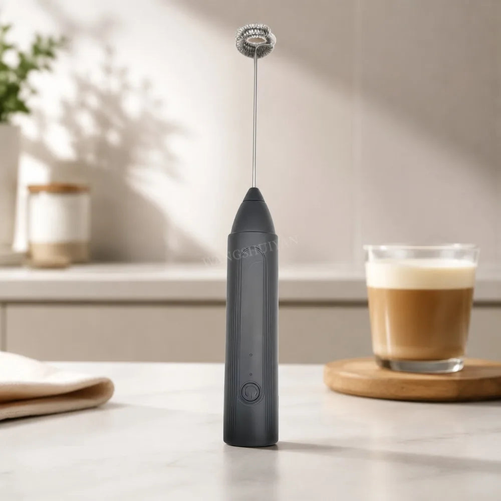 Electric Coffee Frother 2 In 1 Rechargeable Type-C Blender Stainless Steel 3 Speeds Milk Mixer Egg Beater Handheld Foam Maker