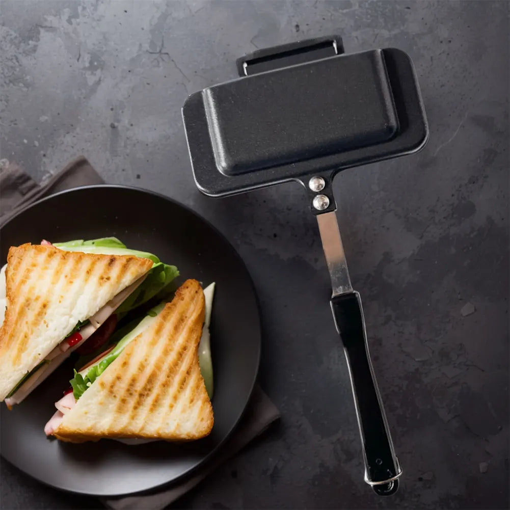 Waffle Pancake Baking Barbecue Oven Mold Hot Dog Toaster Non Stick Aluminum Alloy Grill Frying Pan Double-Sided Sandwich Fry Pan
