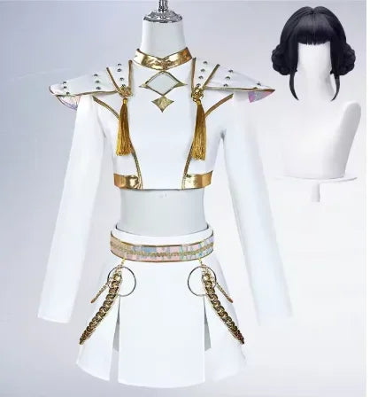 2026 Fantasia Rumi Zoey Mira Cosplay Girls Singing White Suits Cartoon  Disfraz Costume 6 to 14 Years Halloween Clothes