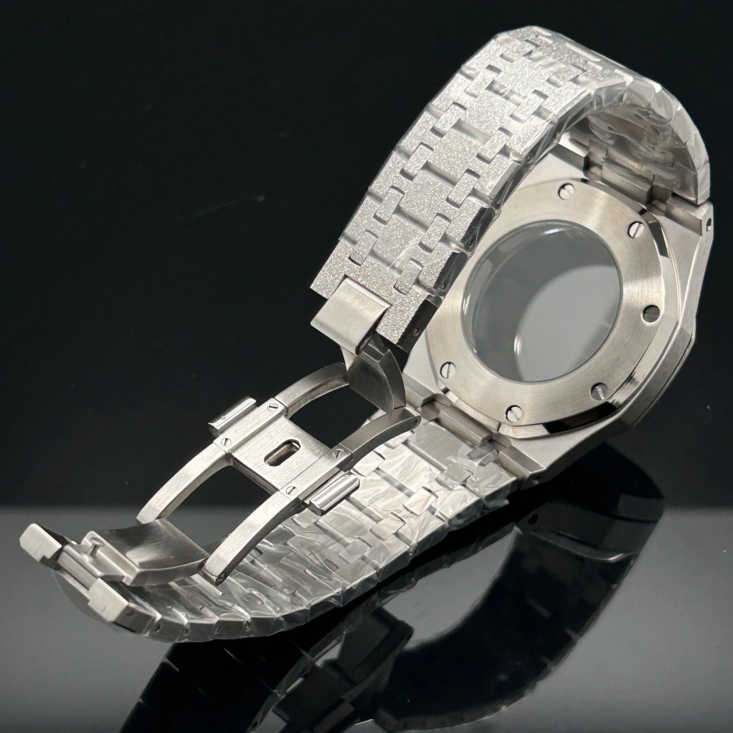 41mm Gold Black Matte Star Sand Steel Case Strap with 31.8mm Watch Dial for Oak NH35 NH36 NH70 Automatic Movement Watch Hands