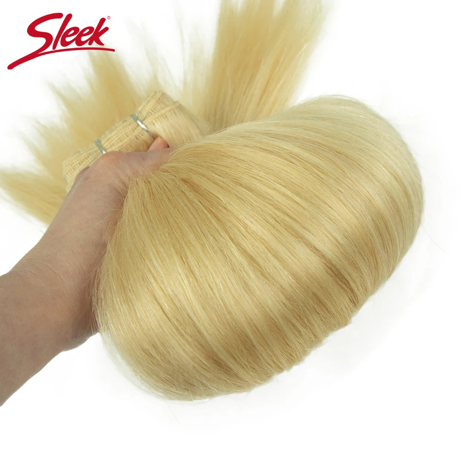 Sleek Peruvian Straight Human Hair Double Drawn Natural Human Hair Weave Bundles Natural Brown #27 #613 Remy Human Hair Bundle