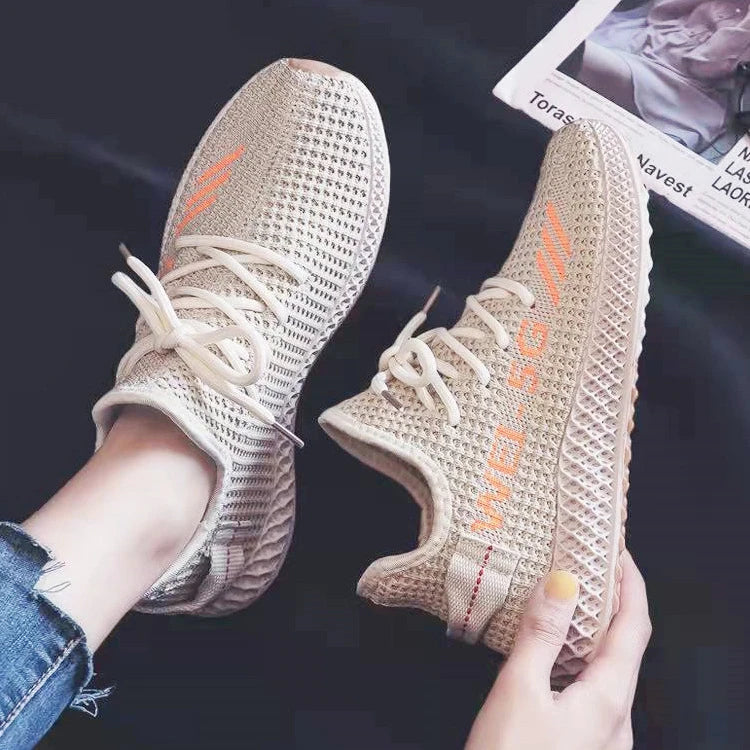 Women's Sneakers 2023 New Fashion Breathable Trainers Comfortable Sneakers Women Mesh Fabric Lace Up Female Footwear Women Shoes
