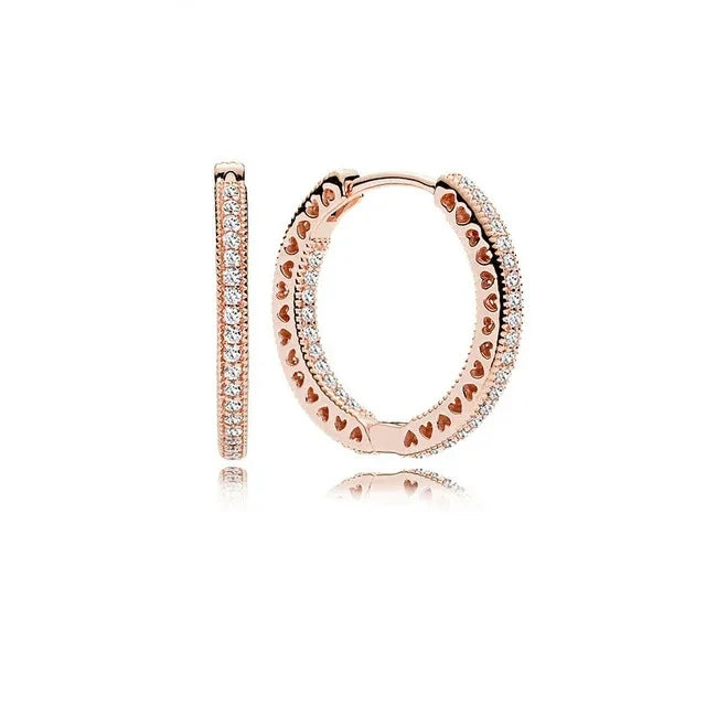 925 Silver Stud Earrings Hoop Earrings For Women Rose Flower Strawberry Butterfly Daisy Earrings Set Fashion Jewelry Gift