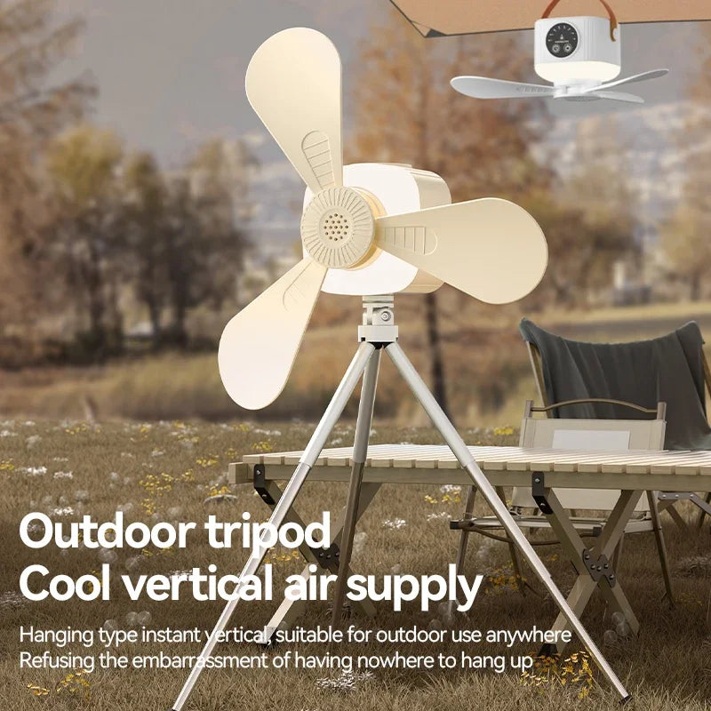 Portable Outdoor Camping Tent Fan New Remote Control Household Ceiling Fan Lighting Durable Rechargeable 3600mah