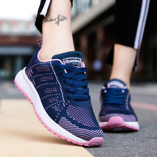 Breathable Women Running Shoes Lightweight Anti-slip Female Sports Shoes Outdoor Soft Women's Sneakers Lace Up Fashion Tennis