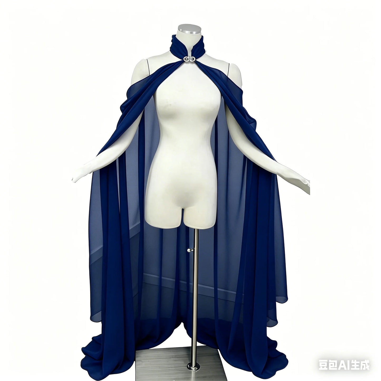 Halloween Costume Women Shawl Cape Cloak Medieval Neck Cape Shawl Cosplay Princess Witch Bride Party Chiffon Light Coat Robe