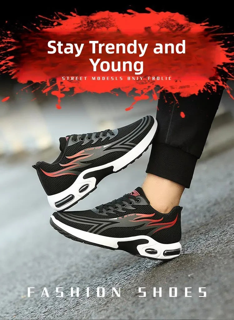 Men's Sport Shoes New Lightweight Comfortable Fashionable Casual Running Shoes Suitable for Youth Thick Bottom Running Style