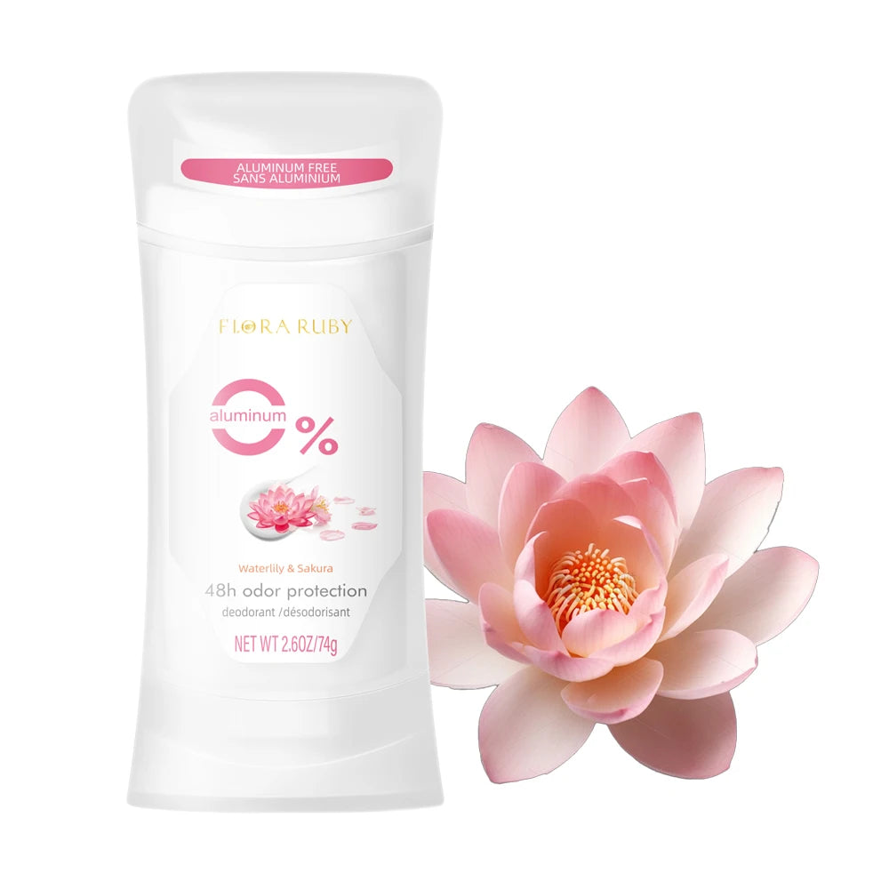 2PCS/Set Body Odor Remover，Deodorant stick，Aluminum Free，48H Natural Flower Scent Deodorize, Long Lasting and Refreshing Dryness