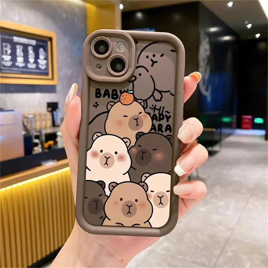 Cute Capybara Phone Case For Xiaomi Redmi Note 14 13 12s 12 11 10 9s 9 8 7 A5 Pro Plus 4G 5G Soft TPU Back Cover
