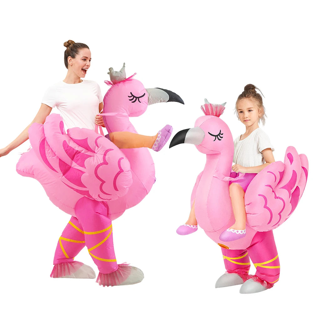 Halloween costume party fun role-playing costume flamingo inflatable costume funny costume adult  blowing suit carto