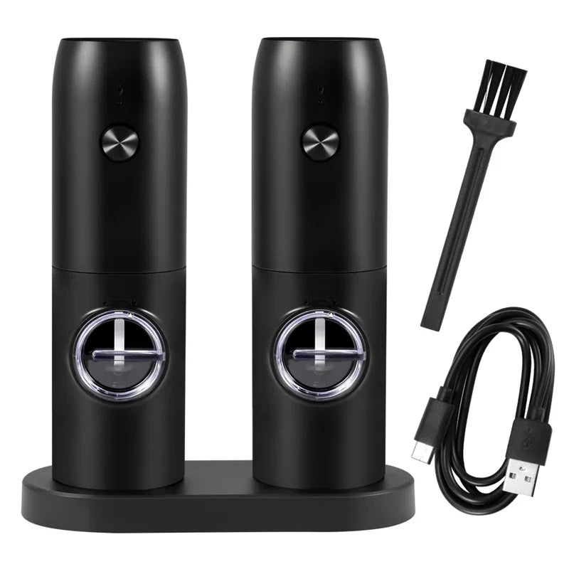 Electric Automatic Salt and Pepper Grinder Set with Led Light Grinder Set Spice Mill Adjustable Spices Grinder Kitchen Tools