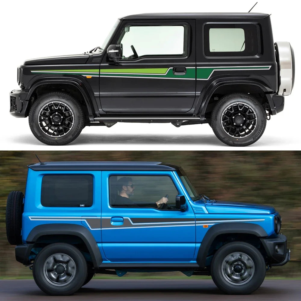 Auto Boby Stripe Decal Kit For SUZUKI JIMNY JB64W JB74W Car Door Side Stickers Car Waterproof Vinyl Film Car Accessories