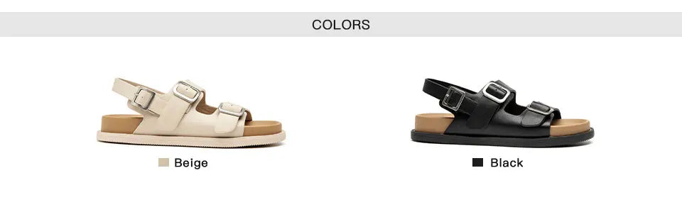 BeauToday Sandals Women Genuine Cow Leather Front and Real Strap Solid Color Flats Leisure Summer Ladies Shoes Handmade 34548