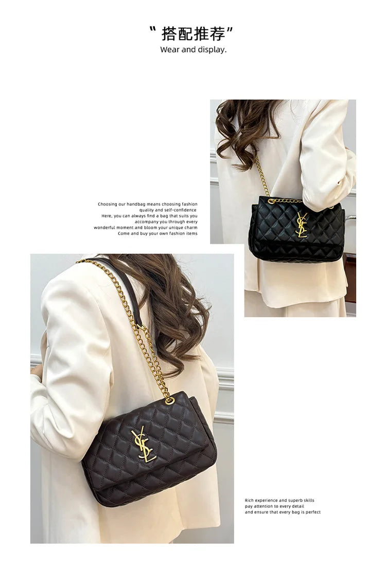 Fashionable Chic High-End Diaper Bag For Women Designer Leather Crossbody Handbag Large Capacity Trendy Tote Bag