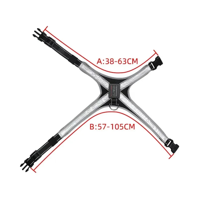 Color Changing Dog Collar Explosion Resistant Reflective Vest Adjustable Chest Harness LED Light Pet Leash