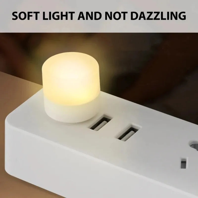 USB LED Night Light - Warm & White Dual Mode Eye-Friendly Compatible with Laptop Power Bank & USB Charger (2025 Edition)