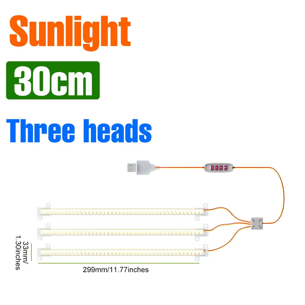 LED Plant Grow Light Bar 5V Full Spectrum Potted Fill Lamp USB Indoor Dimmable Succulent Seeding Flower Cactus Cultivate Lamps