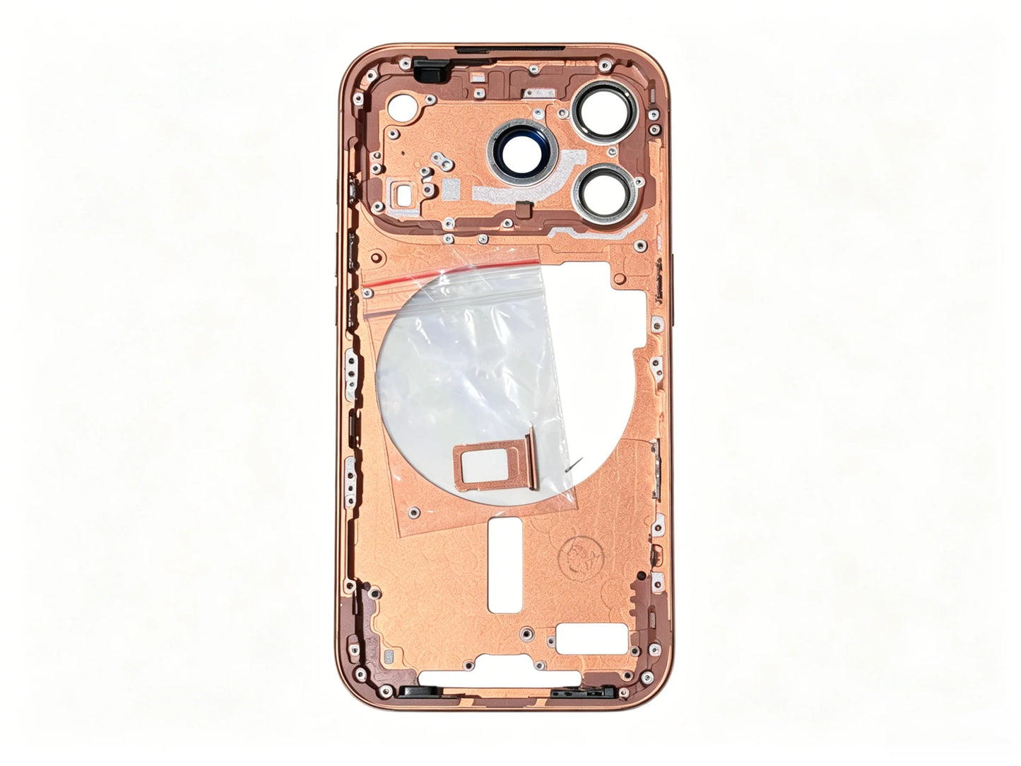 Replacement Middle Frame For Iphone 17 Pro With Used Camera Button Keypad Tail Plug Net Screen Buckle Sapphire Camera Lens