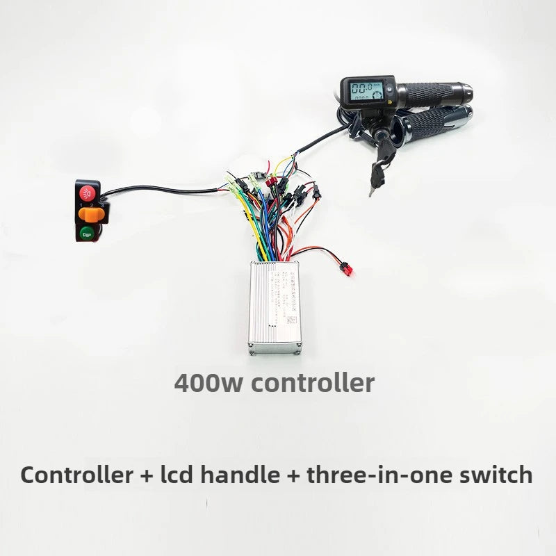 E-Bike Scooter Controller Kit 48V-60V 400W 15-18A Compatible Full Wire Harness for Electric Bicycle Conversion Braking System