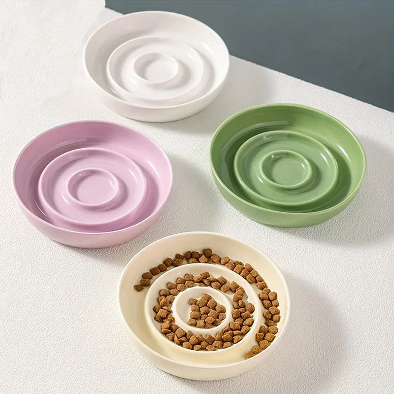New Ceramic Cat Slow Food Bowl Anti-choking Small Dog Food Bowl Pet Supply