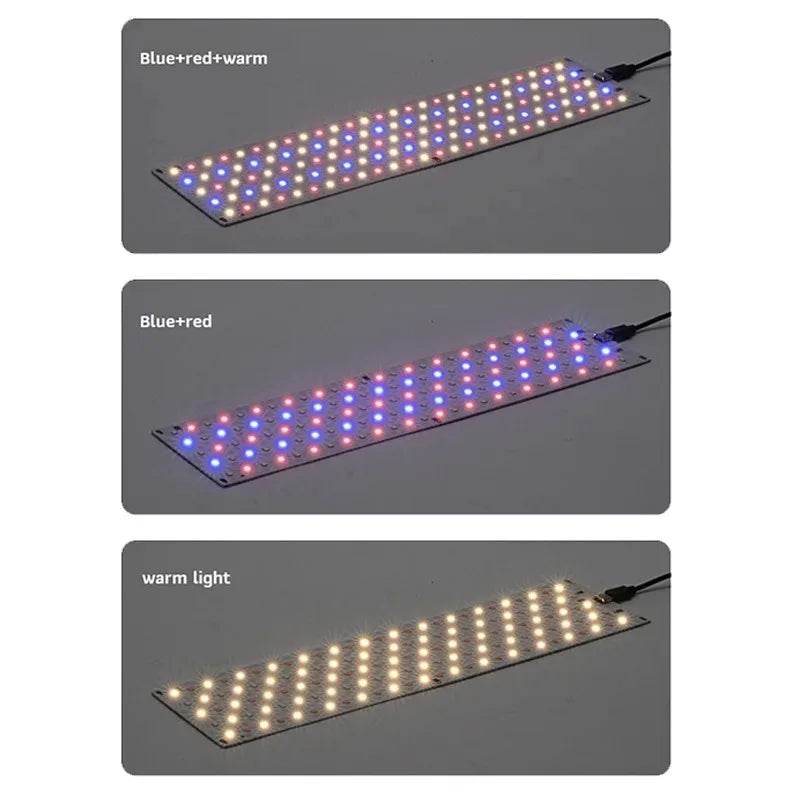 LED Plant Grow Light Quantum Board Full Spectrum USB Panel Lamp for Indoor Greenhouse Nursery Hydroponic Succulent Seedling Use