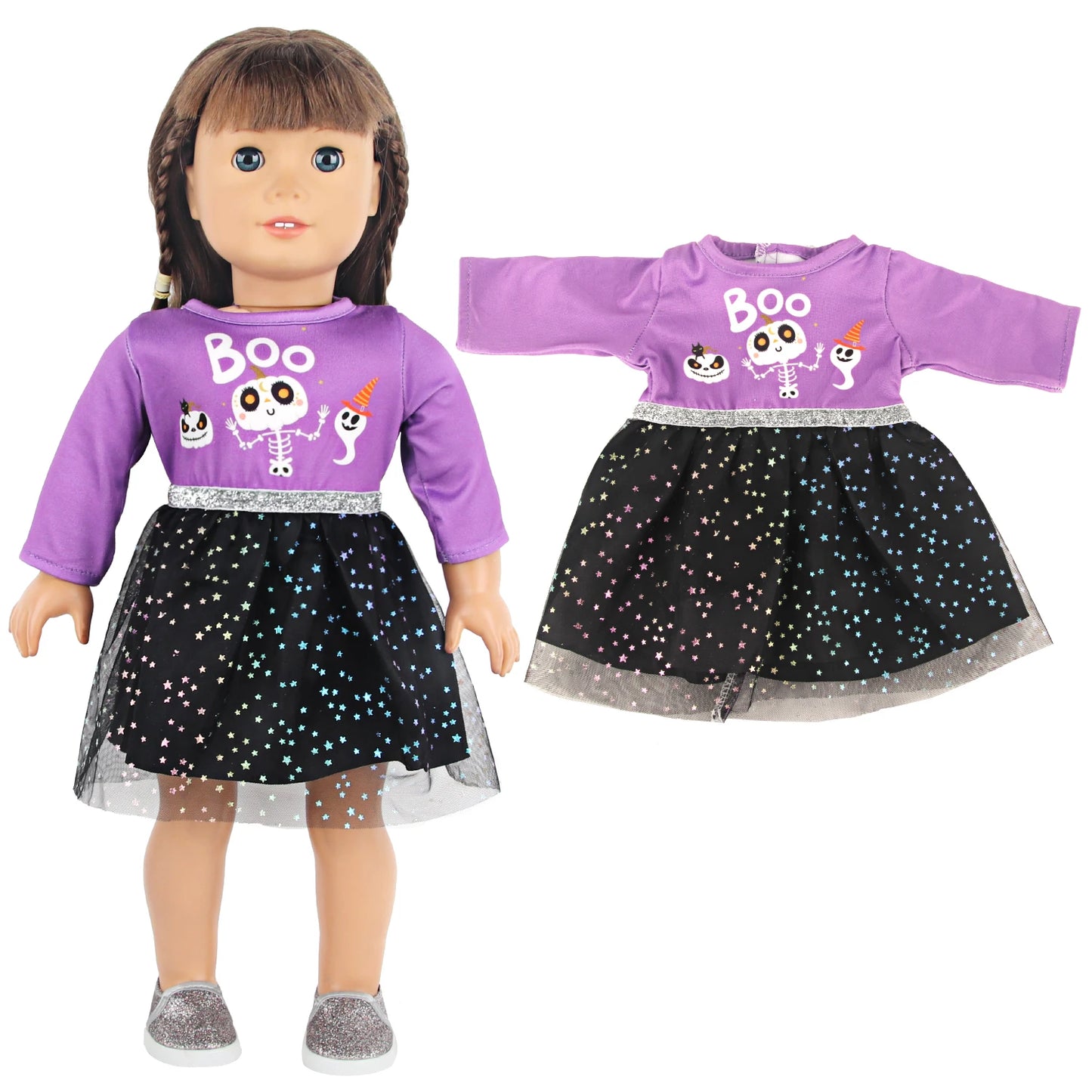 Halloween Doll Clothes Festival Pumpkin, Skeleton Costumes For 18 Inch American&43cm Baby New Born,OG,Life Girl Doll Accessories