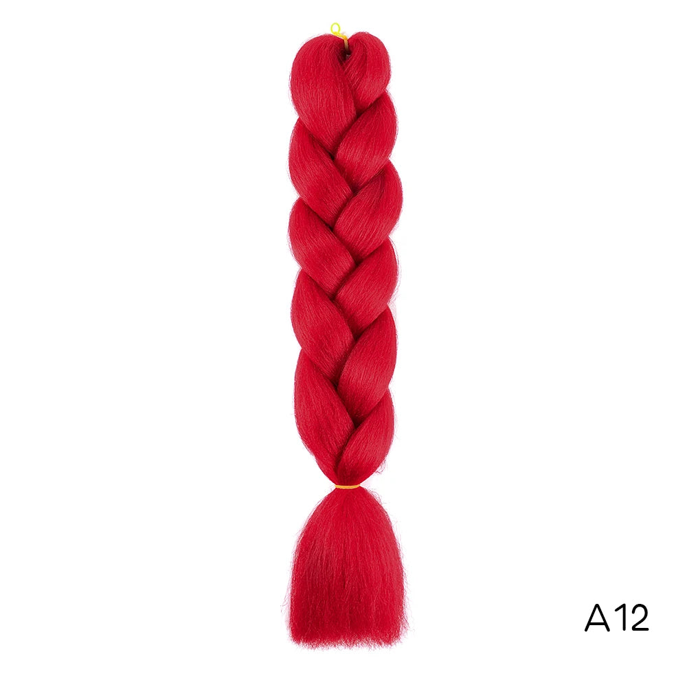 Synthetic 24Inch Long Jumbo Braids Extensions Yaki Straight Braiding Hair Afro Ombre Color Hair for Women