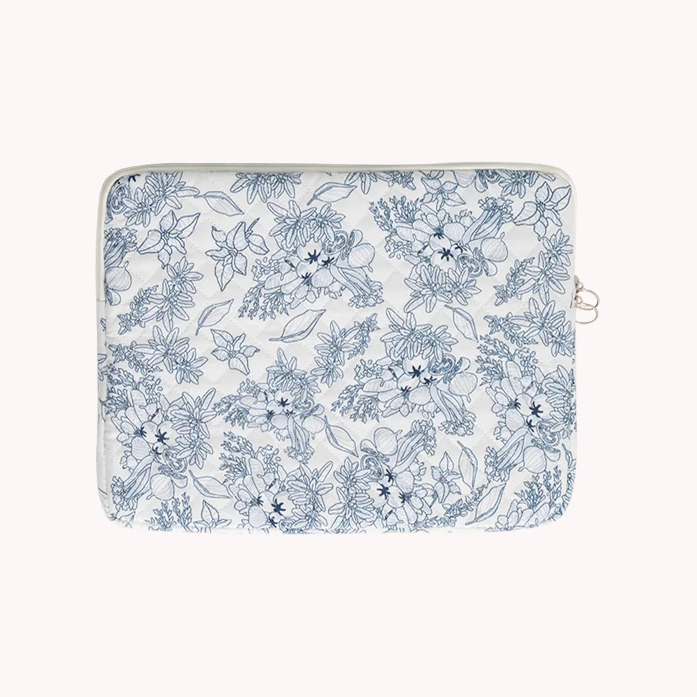 Flower Printed Laptop Sleeve Case Bag for Quilted Protective Laptop Case Computer Sleeve Clutches for 11-15 Inch Laptop Tablet